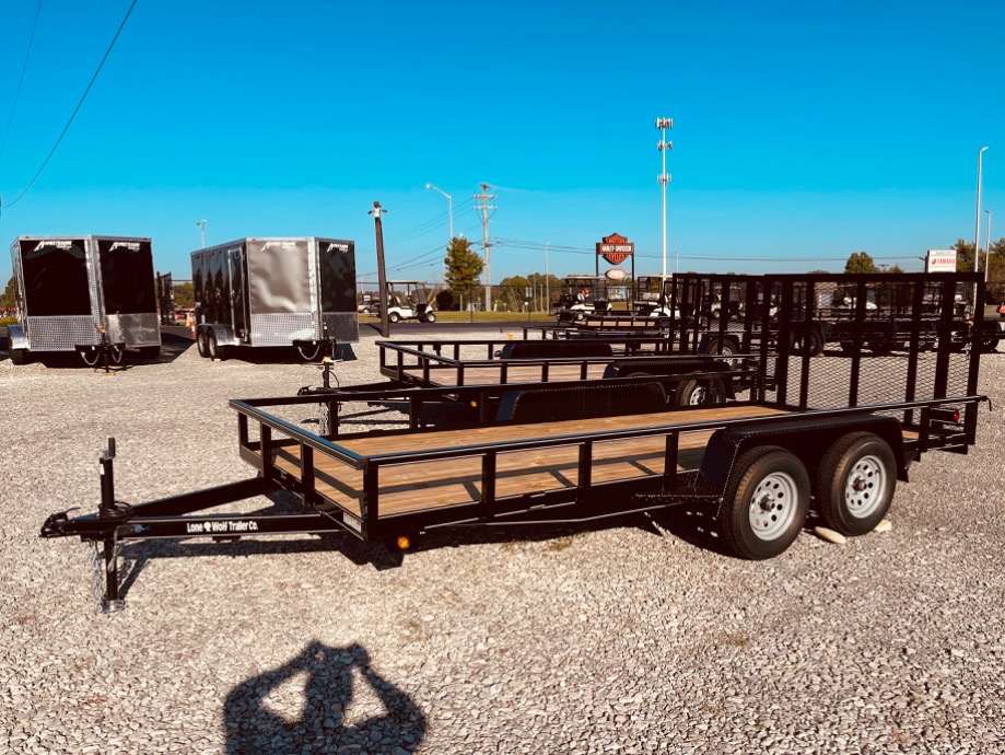 New 7x18 Lone Wolf Duel Axle Utility Trailer  hHomesteader Trailers 