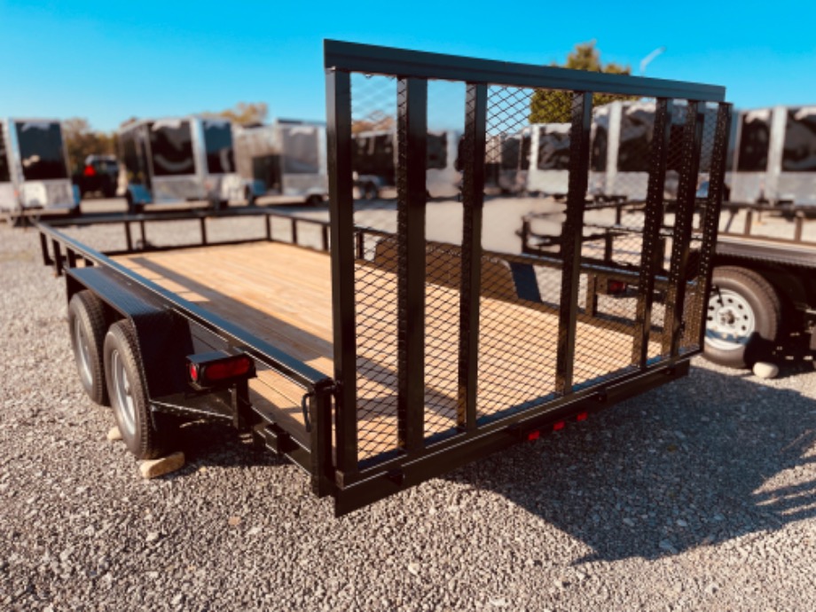 New 7x18 Lone Wolf Duel Axle Utility Trailer  hHomesteader Trailers 