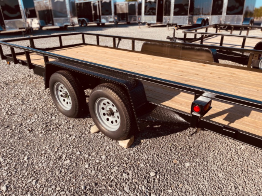 New 7x18 Lone Wolf Duel Axle Utility Trailer  hHomesteader Trailers 
