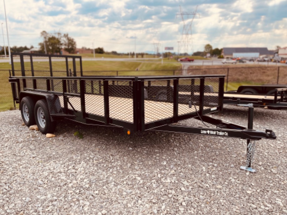 New 7x16 Lone Wolf High Duel Axle with High Sides  hHomesteader Trailers 