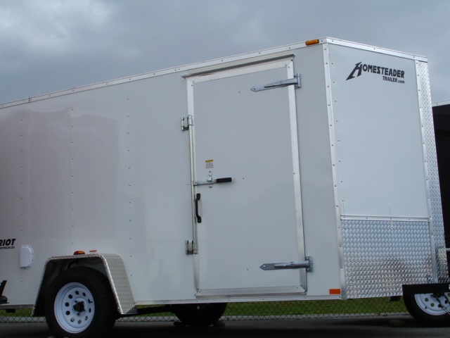2015 Patroit Vee  Nose Enclosed Trailer Ramp Door 36 hHomesteader Trailers 