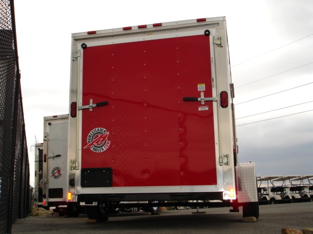 2015 Patroit Vee  Nose Enclosed Trailer Ramp Door 36 hHomesteader Trailers 