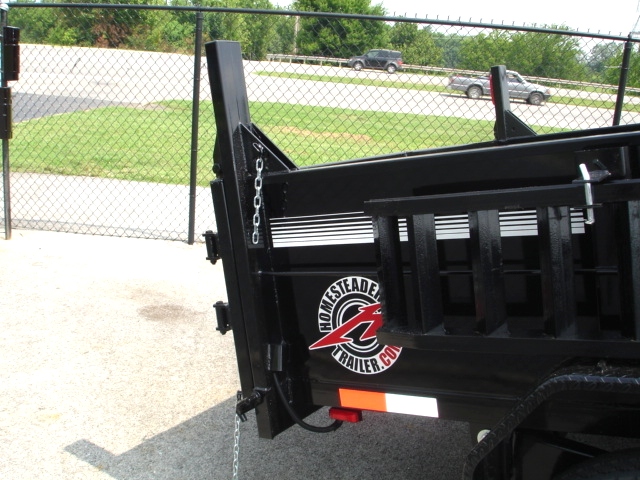 7X12 HX Homesteader Dump Trailer includes Fork Caddy,Side Gate and Pair 6'Ramps hHomesteader Trailers 