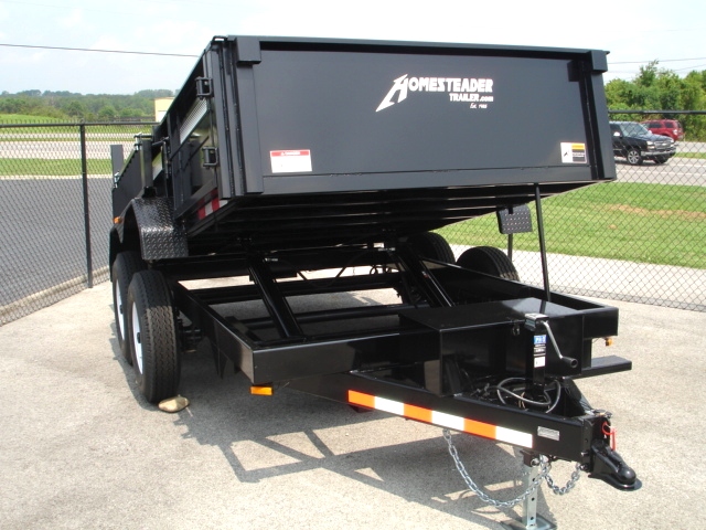 7X12 HX Homesteader Dump Trailer includes Fork Caddy,Side Gate and Pair 6'Ramps Trailers For Sale 