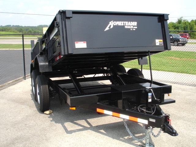 7X12 HX Homesteader Dump Trailer includes Fork Caddy,Side Gate and Pair 6'Ramps hHomesteader Trailers 