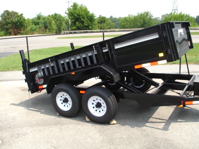 7X12 HX Homesteader Dump Trailer includes Fork Caddy,Side Gate and Pair 6'Ramps hHomesteader Trailers 