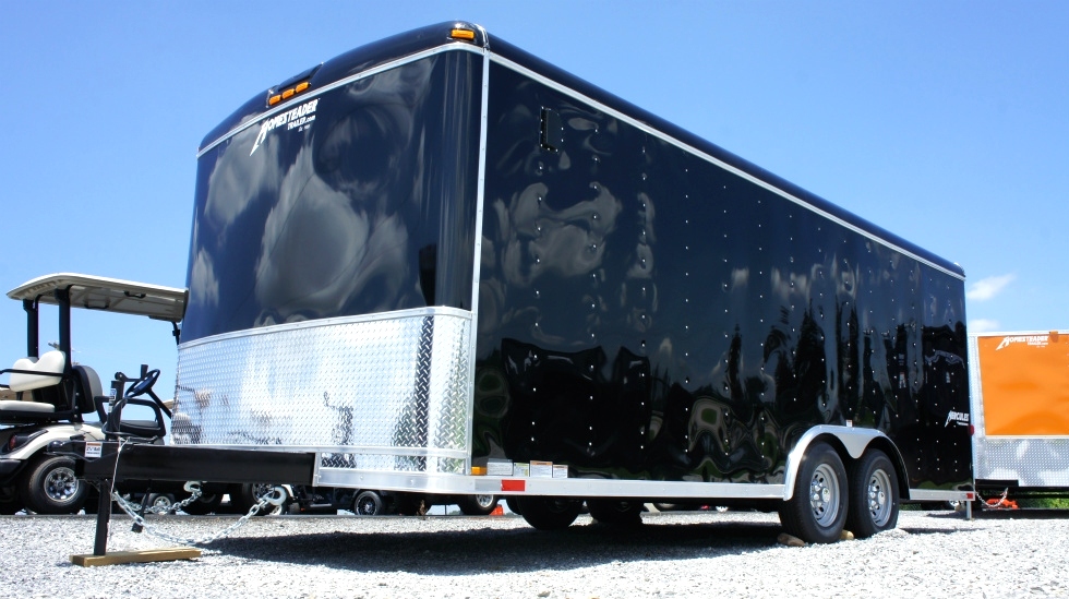 8.5 X 20  Wide Hercules Homesteader Enclosed Equipment Trailer In Stock Ready to Go hHomesteader Trailers 