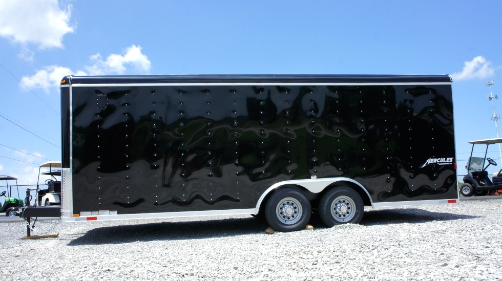8.5 X 20  Wide Hercules Homesteader Enclosed Equipment Trailer In Stock Ready to Go hHomesteader Trailers 