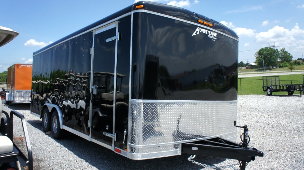 8.5 X 20  Wide Hercules Homesteader Enclosed Equipment Trailer In Stock Ready to Go hHomesteader Trailers 
